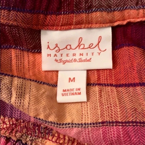 Isabel Maternity Shirt Pink Plaid Dolman Button Down NWT - Picture 5 of 8